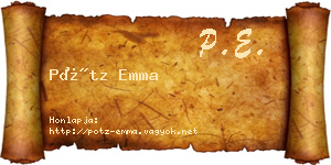 Pótz Emma névjegykártya